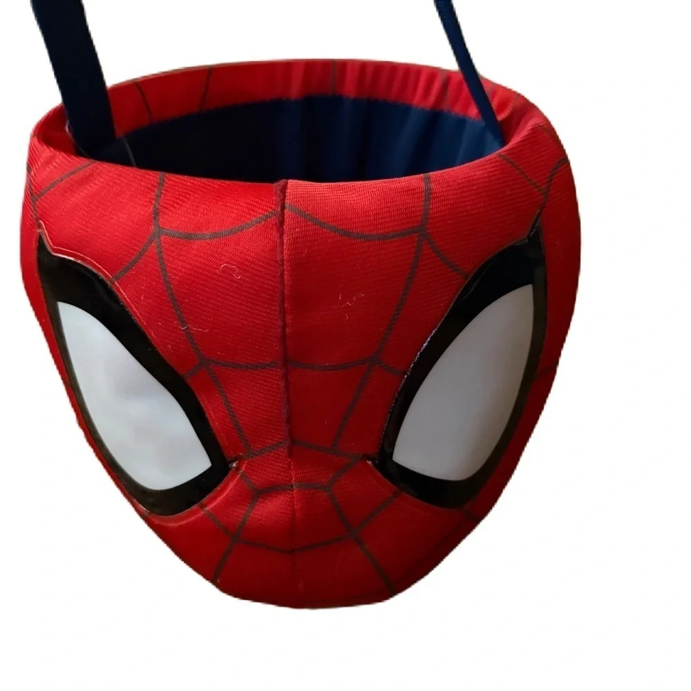 Spider-Man Plush Basket Bin Easter Halloween Red Handle Kids